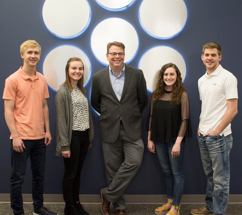 Summer interns with John Nelson.