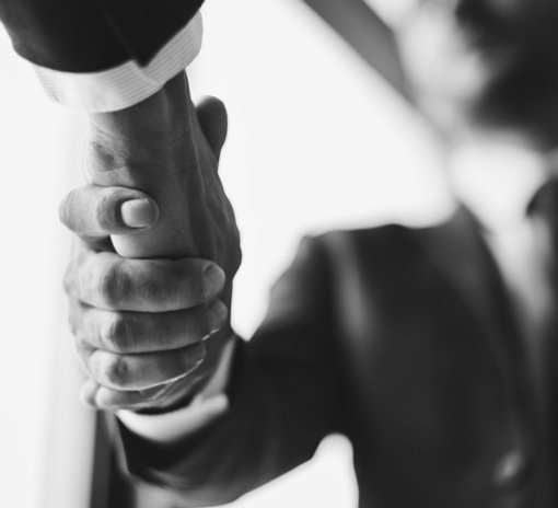 Two men handshake.